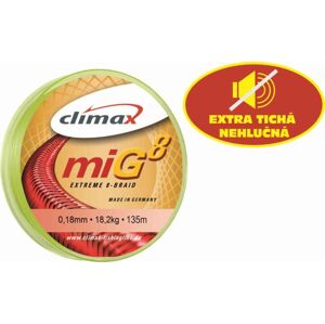 Climax šnúra 135m - miG 8 Braid Olive SB 135m 0,18mm / 18,2kg